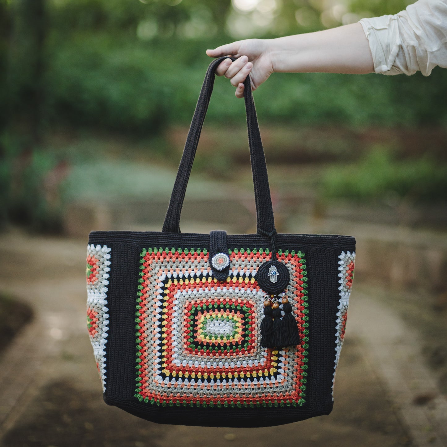Crochet Tote Bag - Desert Mosaic