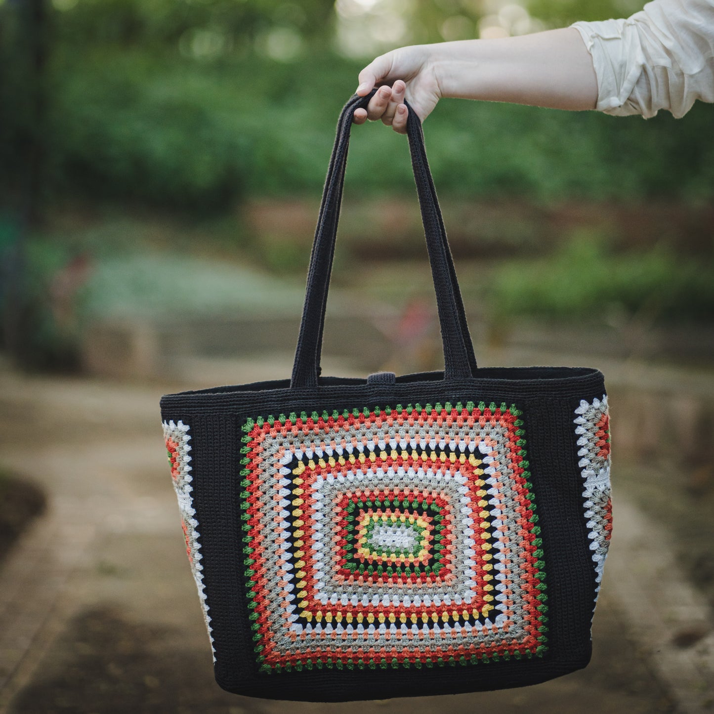 Crochet Tote Bag - Desert Mosaic