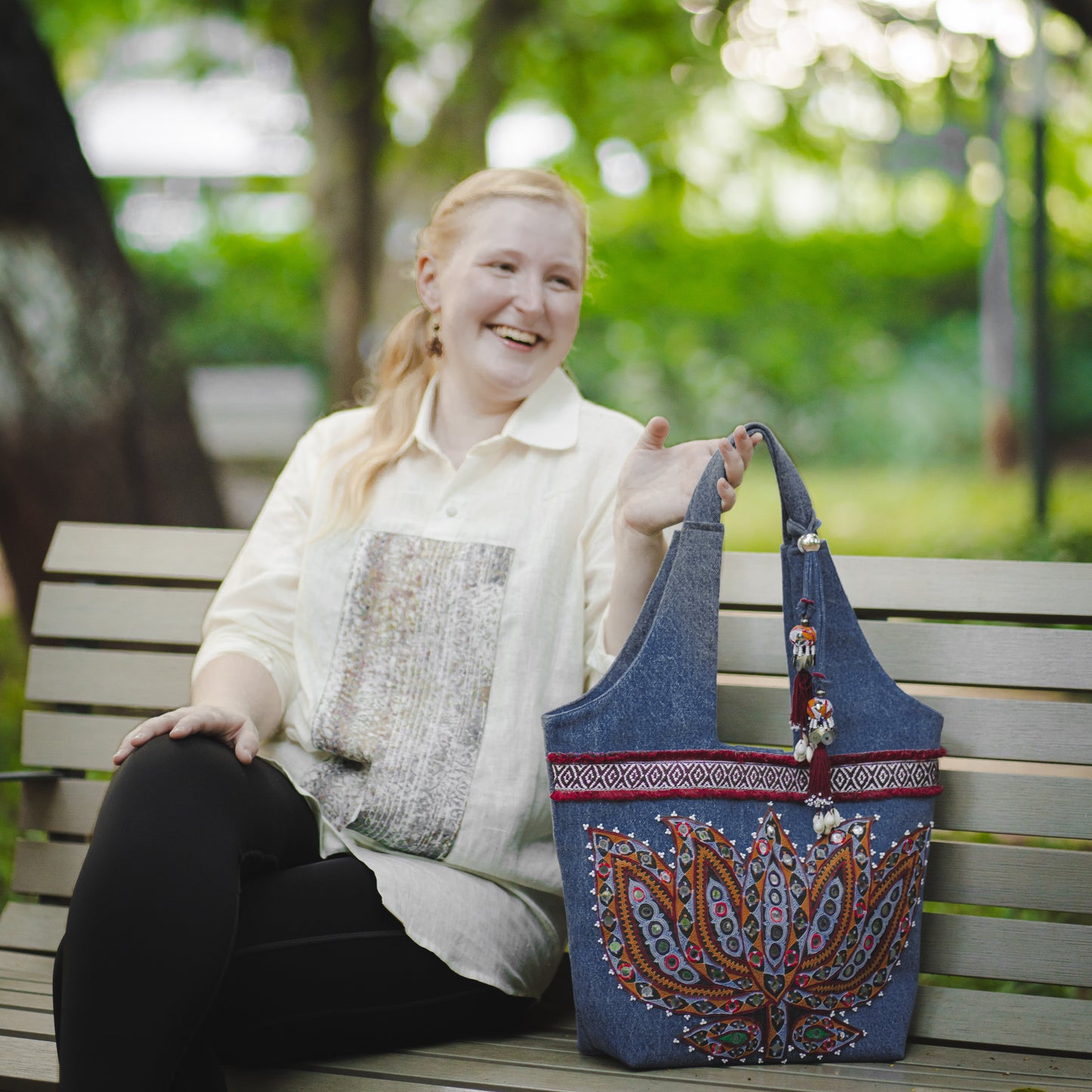 Spirit of Denim - Embroidered Tote Bag